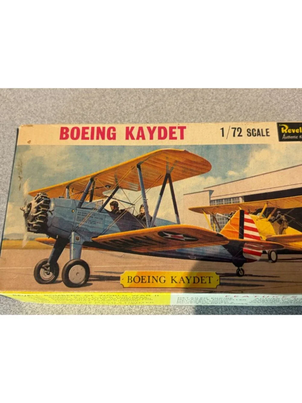 Vintage Revell 1:72 Scale Boeing Kaydet Stearman WWII Trainer Model Kit H-649